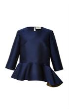 Preen By Thornton Bregazzi Navy Satin Cadogan Top