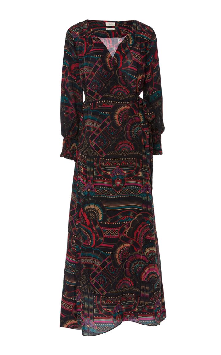 Chufy Illari Wrap-effect Broadcloth Maxi Dress