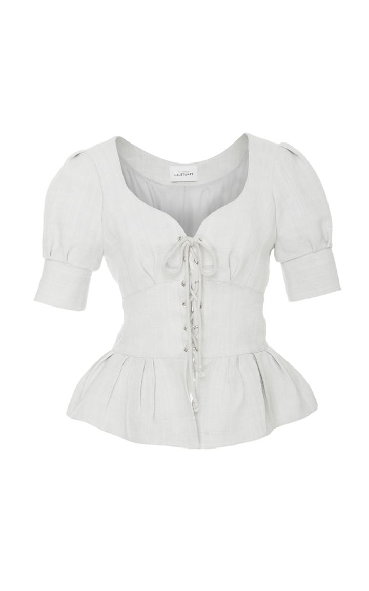 Jill Stuart Marla Lace Up Canvas Top