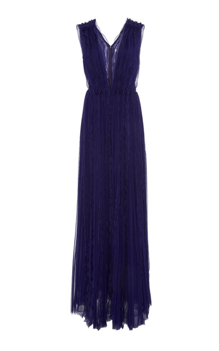 Jason Wu Collection Pleated Silk Chiffon Gown
