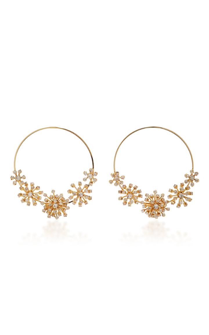 Rosantica Arcadia Gold-tone Crystal Hoop Earrings