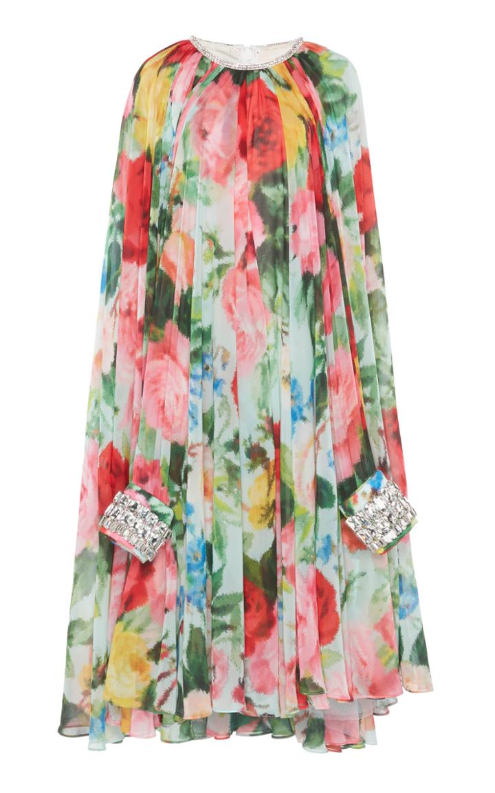 Moda Operandi Richard Quinn Drape-effect Floral-printed Chiffon Dress Size: 6