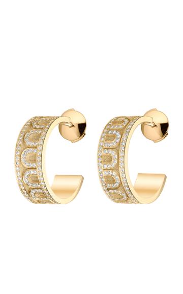 Davidor L'arc 18k Yellow Gold Diamond Hoop Earrings