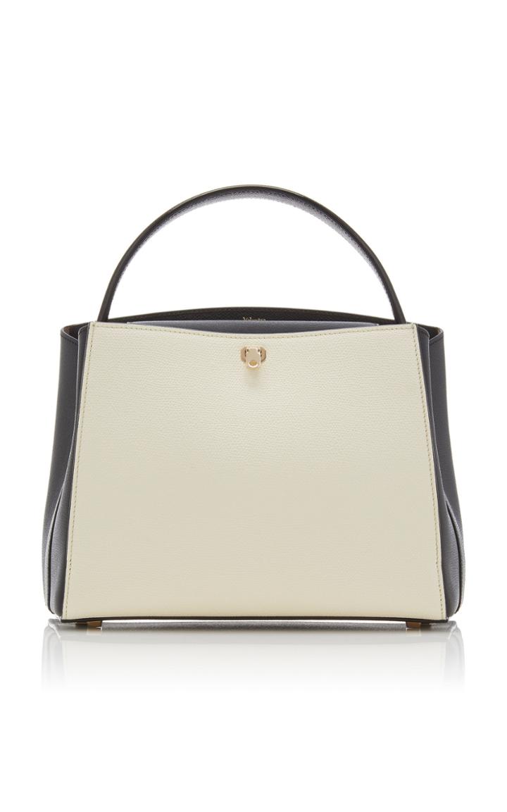 Valextra Brera Medium Bi-color Leather Shoulder Bag