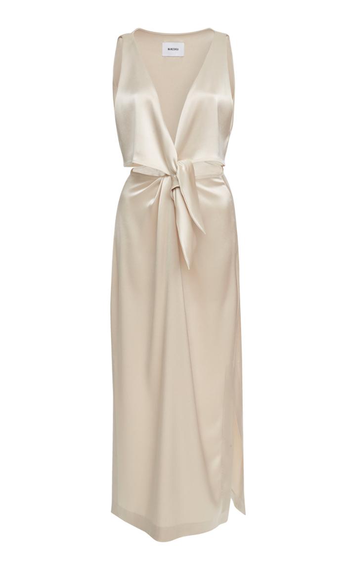 Nanushka Regina Tech Satin Tie Dress
