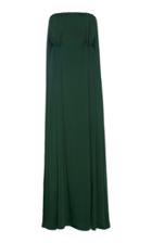 Emilia Wickstead Elaine Satin Cape-accented Strapless Dress