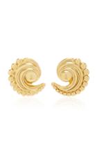Nicole Romano 18k Gold-plated Swirled Crescent Metal Earrings