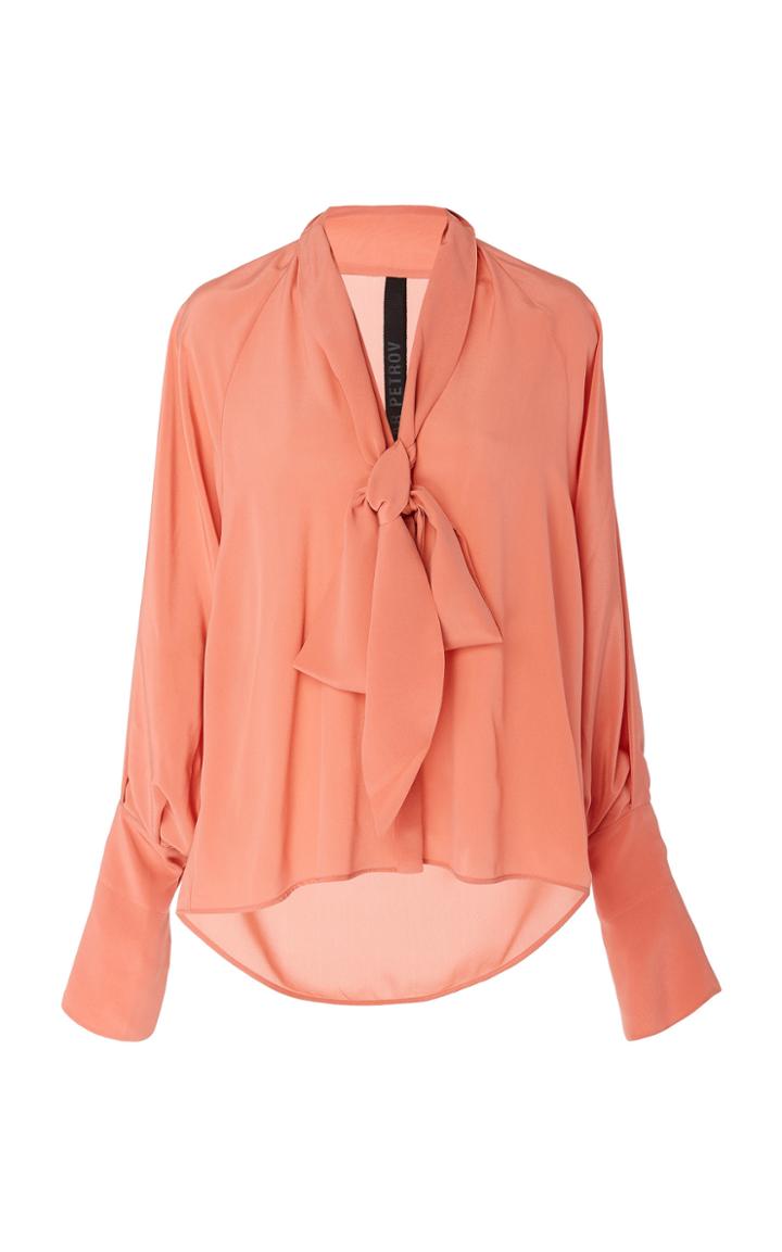 Petar Petrov Blair Tie-front Silk Crepe De Chine Blouse