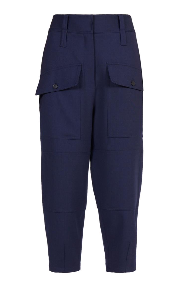 Stella Mccartney Cecilia Cropped Stretch-wool Tapered Pants