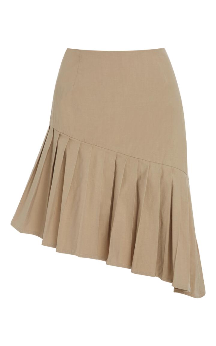 Sea Pleated Asymmetrical Skirt