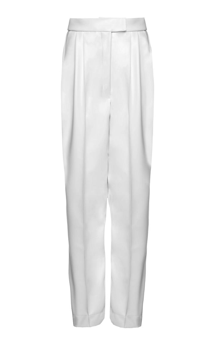 Moda Operandi Studio Cut Pleated Faux-leather Wide-leg Pants