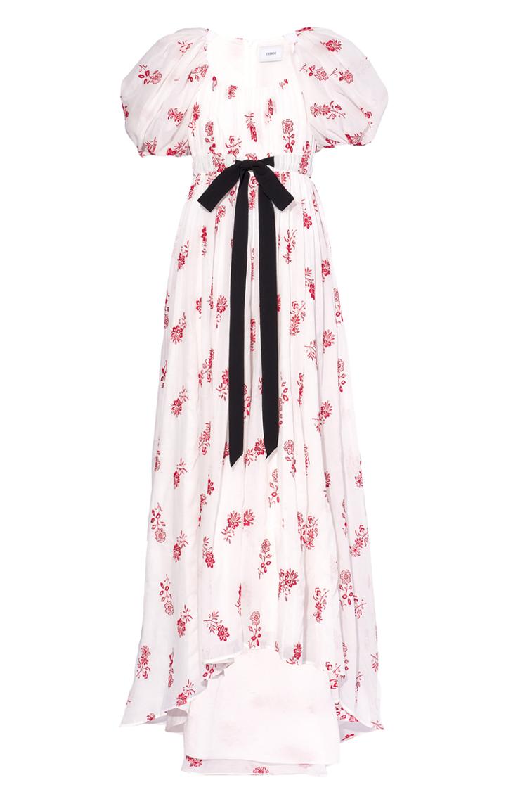 Moda Operandi Erdem Clarimond Belted Floral Georgette Gown