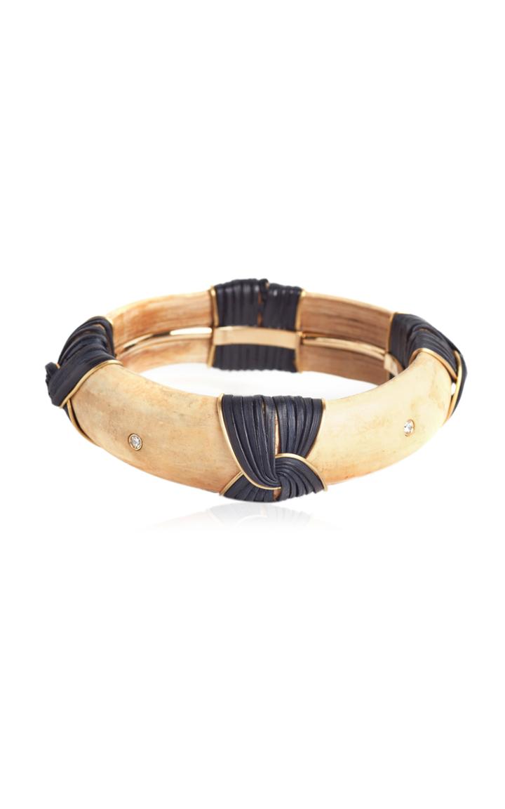 Moda Operandi Silvia Furmanovich 18k Yellow Gold, Bamboo And Woven Rattan Bracelet