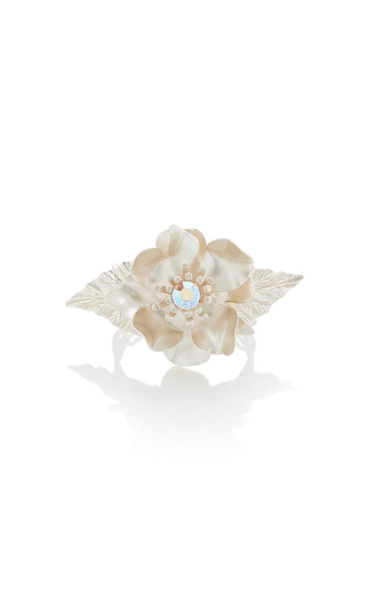Rodarte Silver Flower Bracelet With Swarovski Crystal Detail