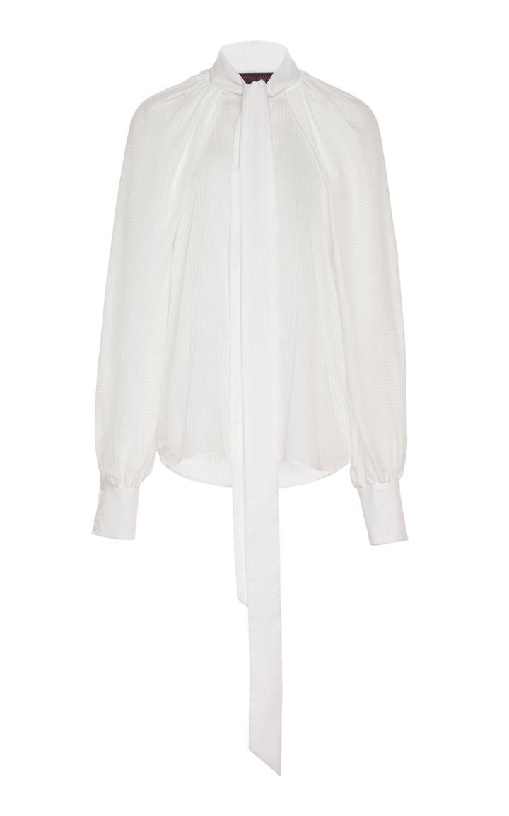 Moda Operandi Martin Grant V-neck Pussy-bow Cotton Top Size: 34