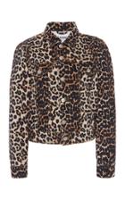 Ganni Leopard Denim Jacket