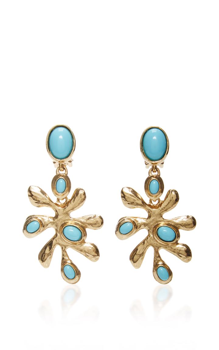 Oscar De La Renta Cyan Sea Tangle C Earring