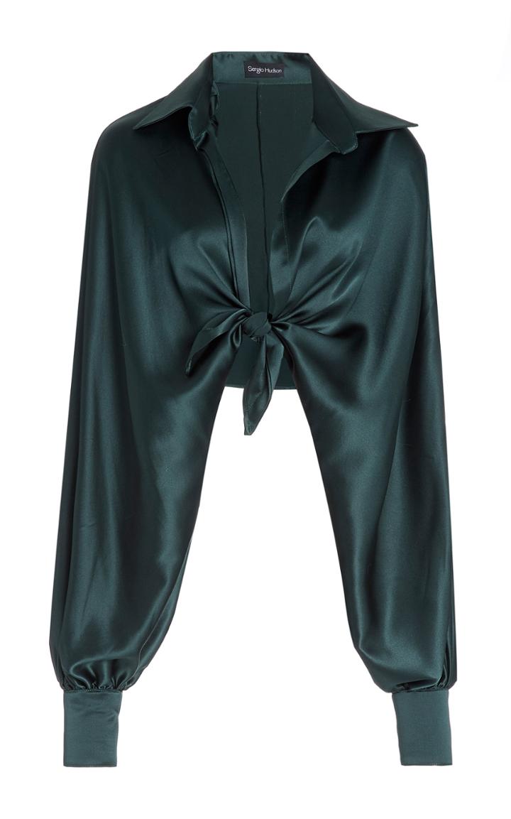 Moda Operandi Sergio Hudson Ginuwine Silk Charmeuse Tie Top