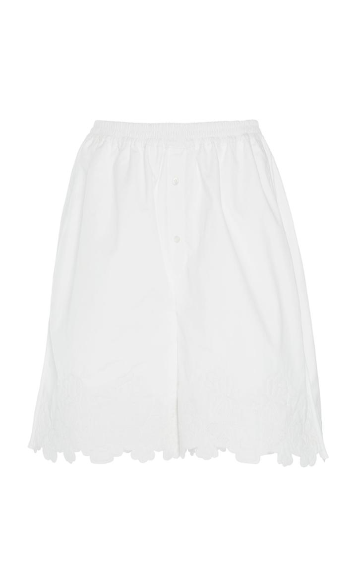 Cecilie Bahnsen Cotton Simone Scalloped Edge Shorts