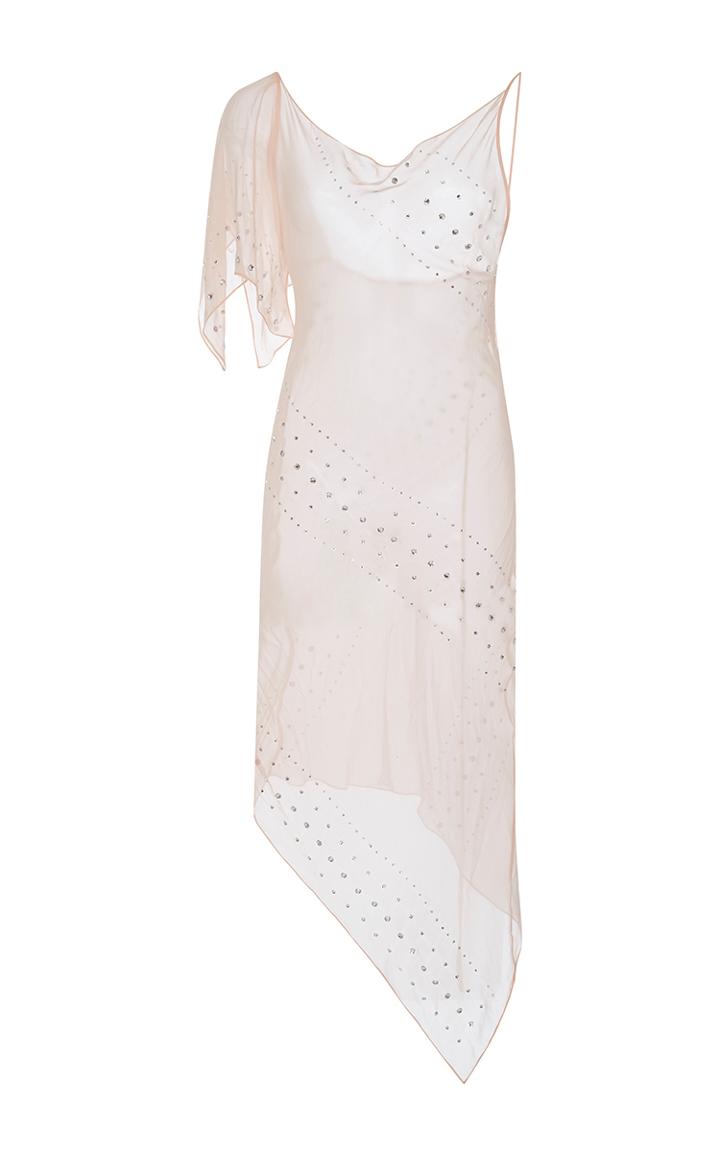Area Crystal Chiffon Handkerchief Dress