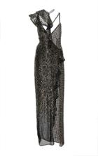 Versace Beaded Georgette Asymmetrical Gown