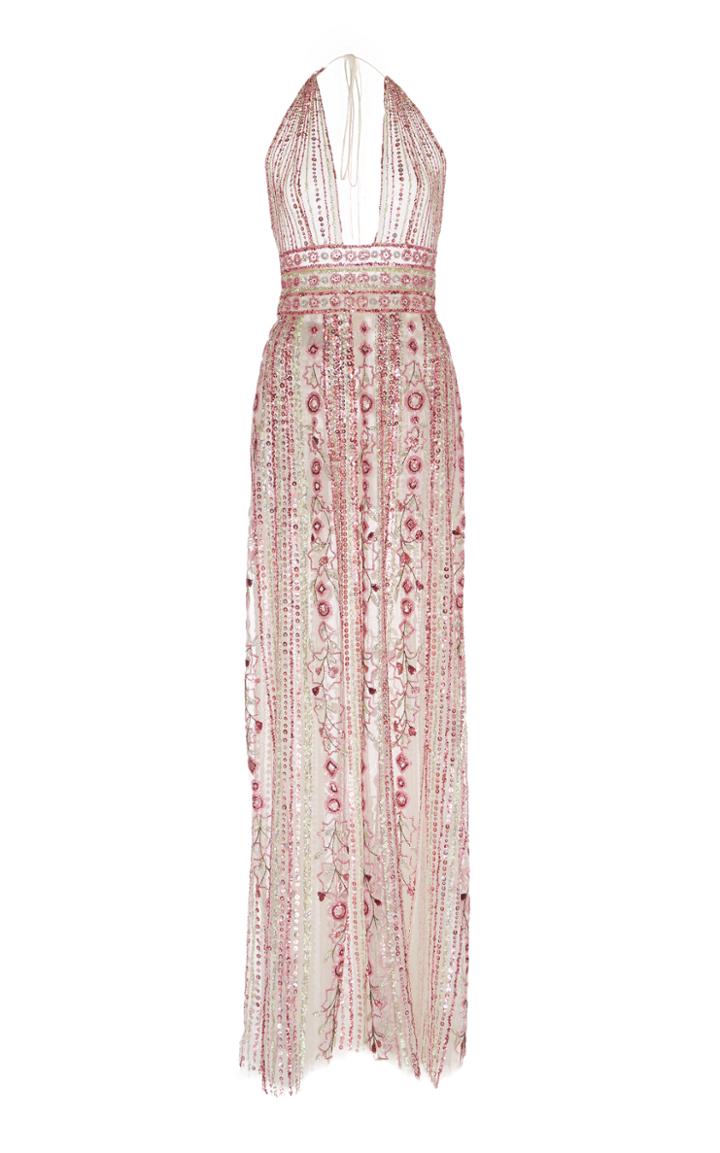 Georges Hobeika Embellished Halter Gown