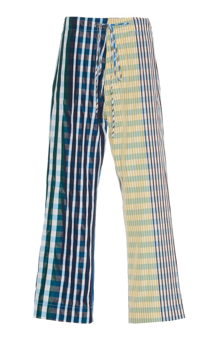 Marni Taffeta Plaid Trousers
