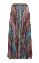 Missoni Metallic-striped Pleated Lam Midi Skirt