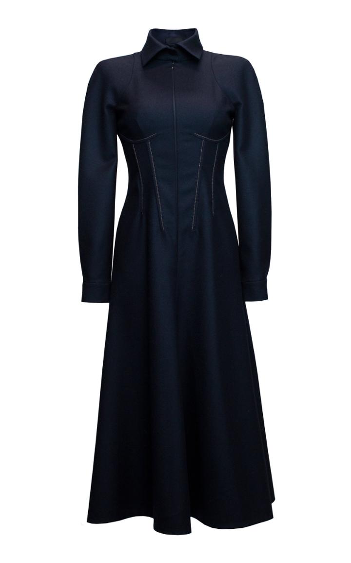 Lake Studio Collared Wool Midi Dress