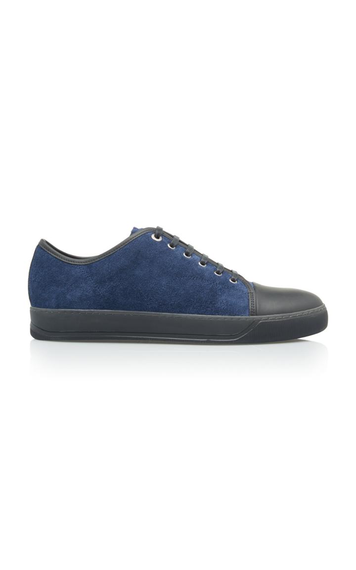 Lanvin Cap-toe Suede Low-top Sneakers