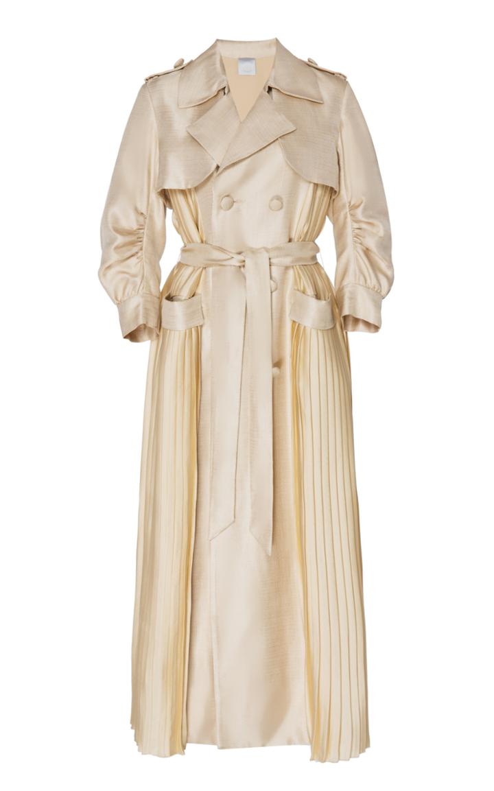 Moda Operandi Huishan Zhang Madison Double-breasted Satin Trench Size: 6