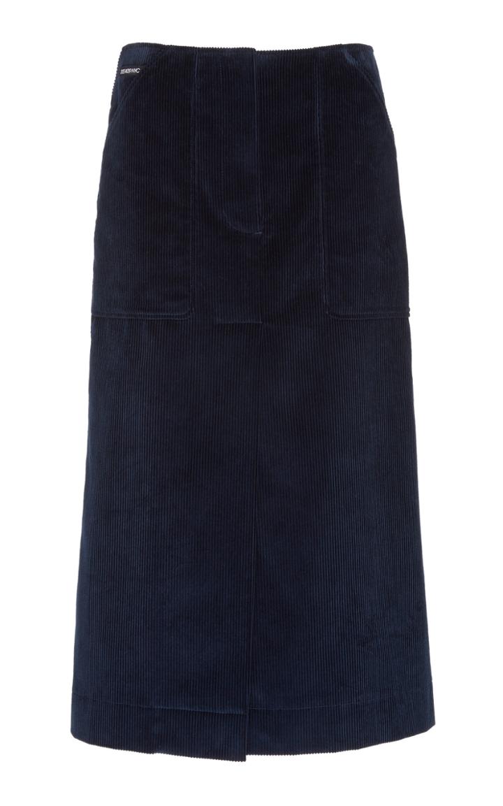 Calvin Klein 205w39nyc Patch Pockets Cotton Corduroy Midi Skirt