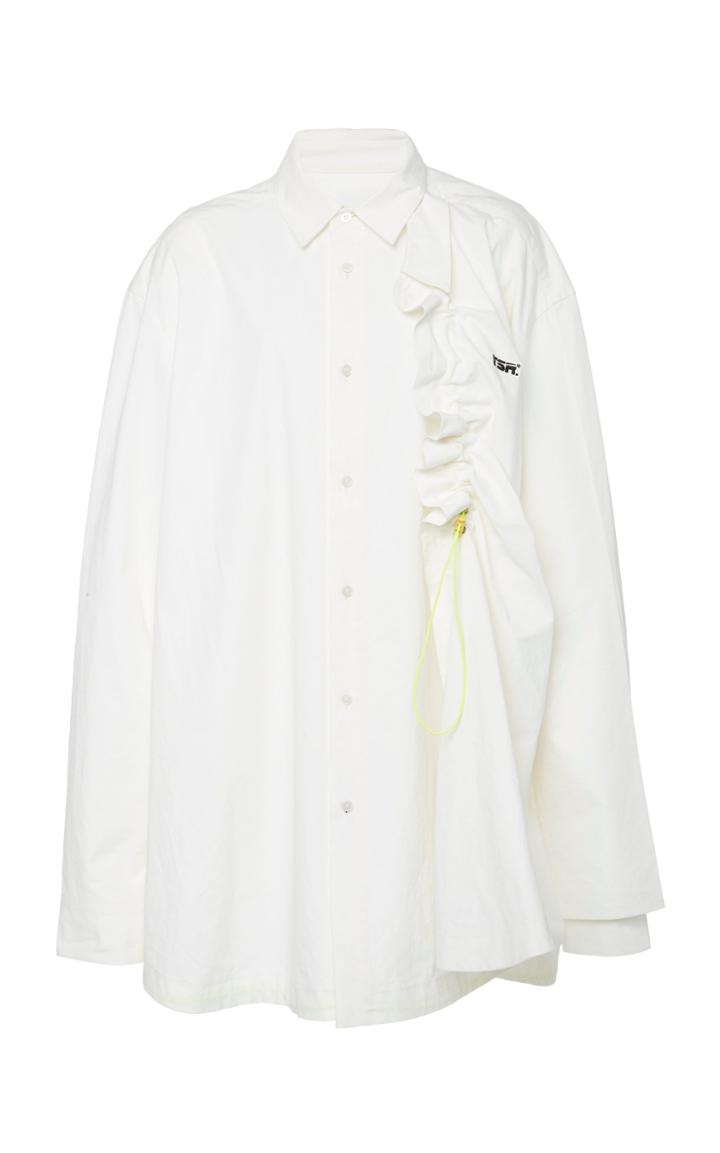 Youser Cinching Button Up Cotton Top