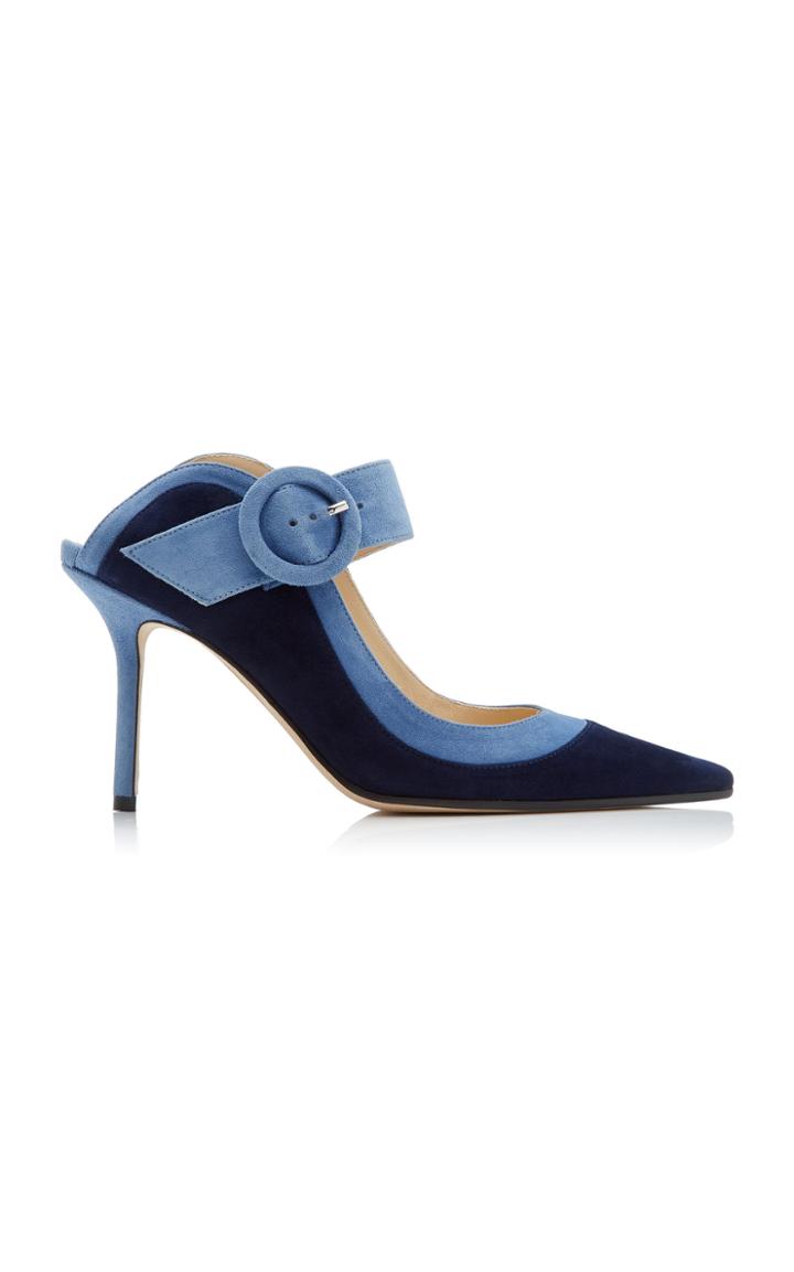 Jimmy Choo Hendrix Two-tone Suede Mules