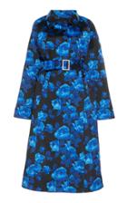 Moda Operandi Richard Quinn Floral-print Belted Satin Trench Coat Size: 6