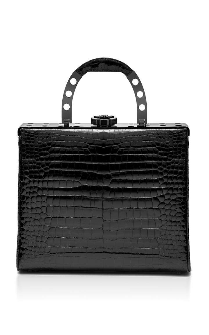 Bougeotte Titanium Best Secret Keeper Midi Purse In Black Crocodile