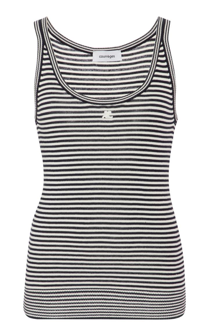 Courrges Striped Cotton-blend Top