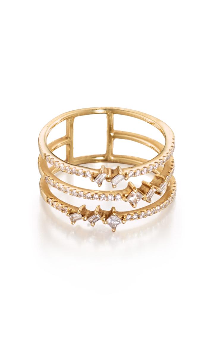 Madhuri Parson Trio 18k Yellow Gold Diamond Ring