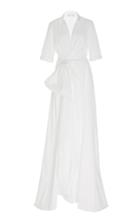 Oscar De La Renta Draped Cotton-poplin Romper
