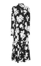 Ganni Alameda Pleated Floral-print Stretch-knit Maxi Dress