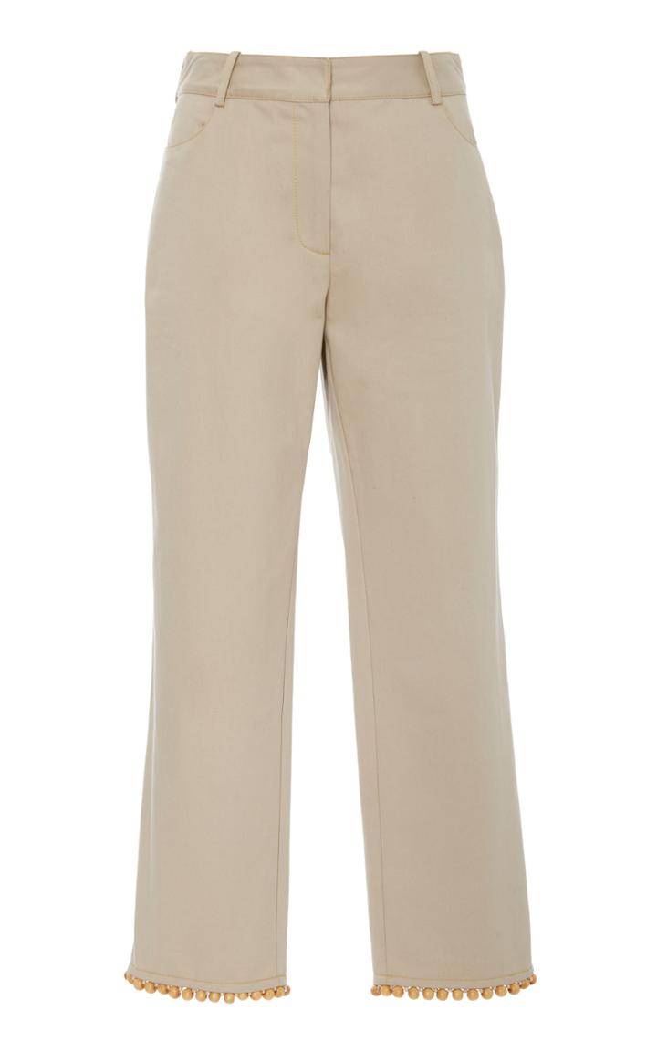 Rosie Assoulin Wooden Bead Pedal Pushers Pants