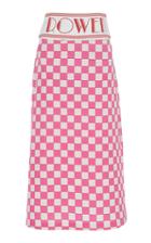 Rowen Rose A-line Checked Silk Skirt
