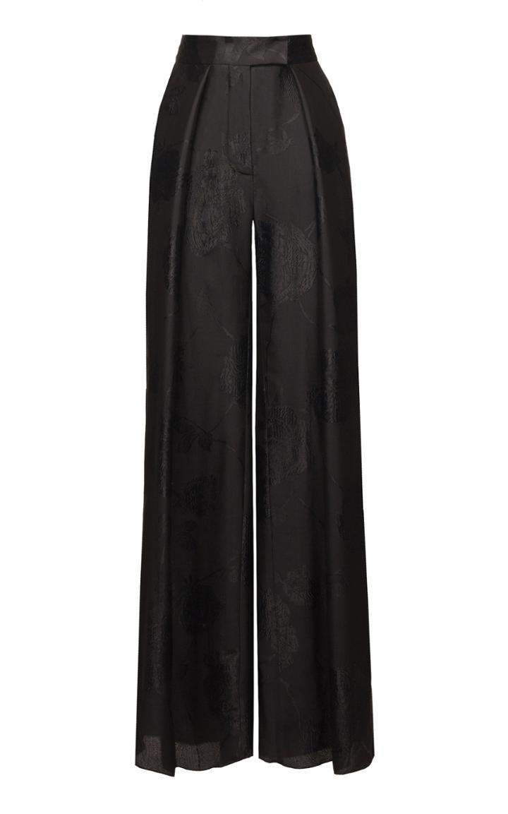 Lake Studio Black Floral Brocade Pants