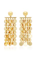 Oscar De La Renta Hammered Gold-tone Circle Drop Earrings