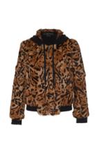 Pologeorgis The Davis Leopard Print Fur Sweatshirt