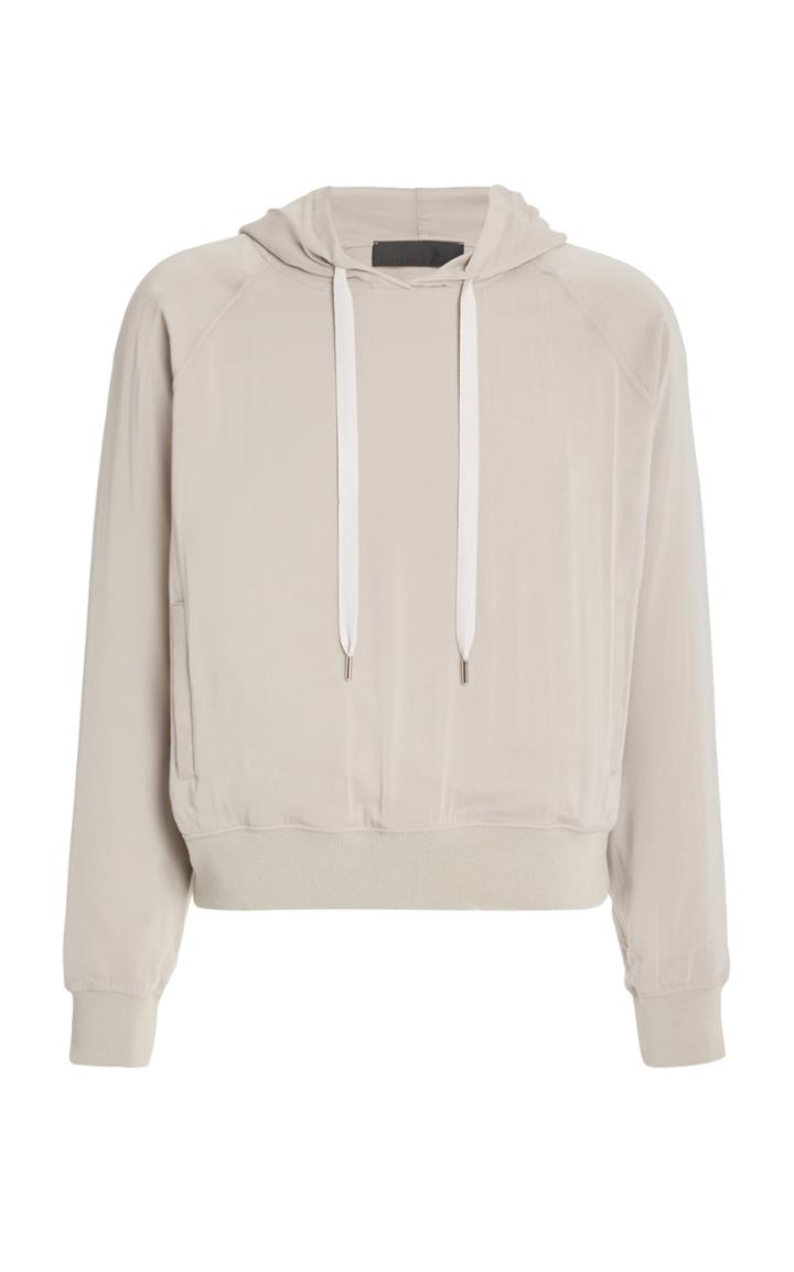 Haider Ackermann Silk-blended Hooded Sweatshirt