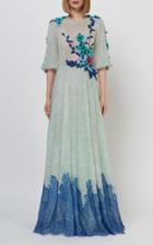 Moda Operandi Costarellos Odella Floral Chantilly Lace Gown