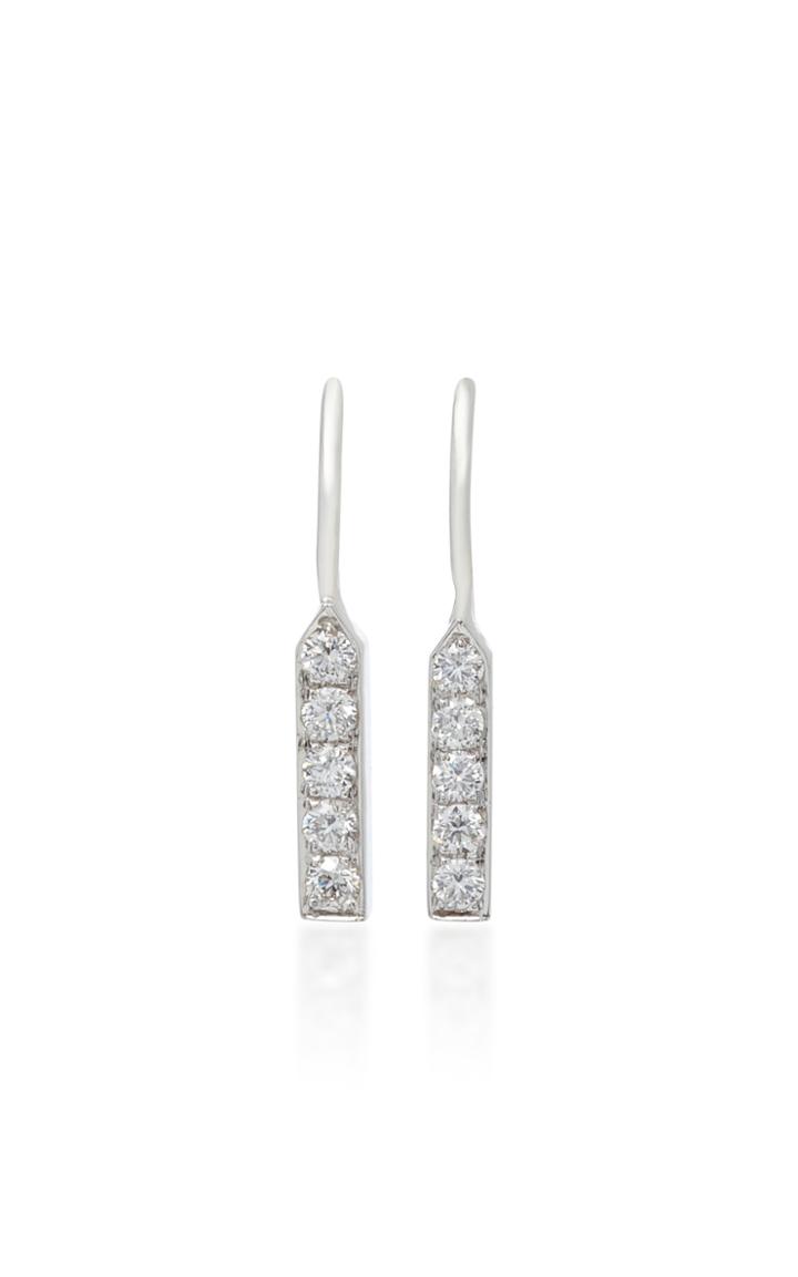 Emily P. Wheeler 14k White Gold And Diamond Short Line Earrings