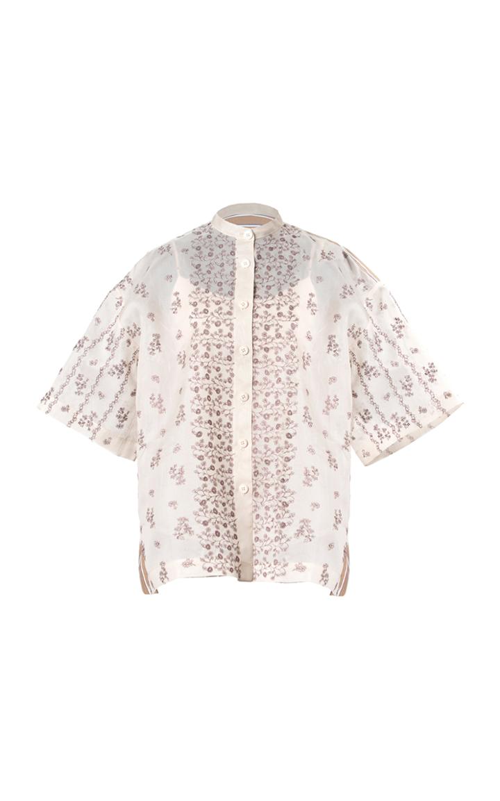 Moda Operandi Biyan Siyojin Embroidered Organza Top