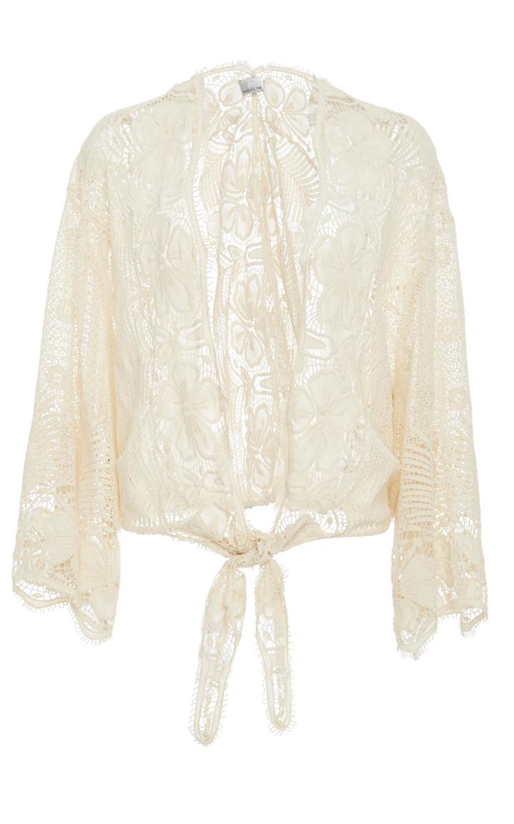 Miguelina Tama Self Tie Cropped Blouse